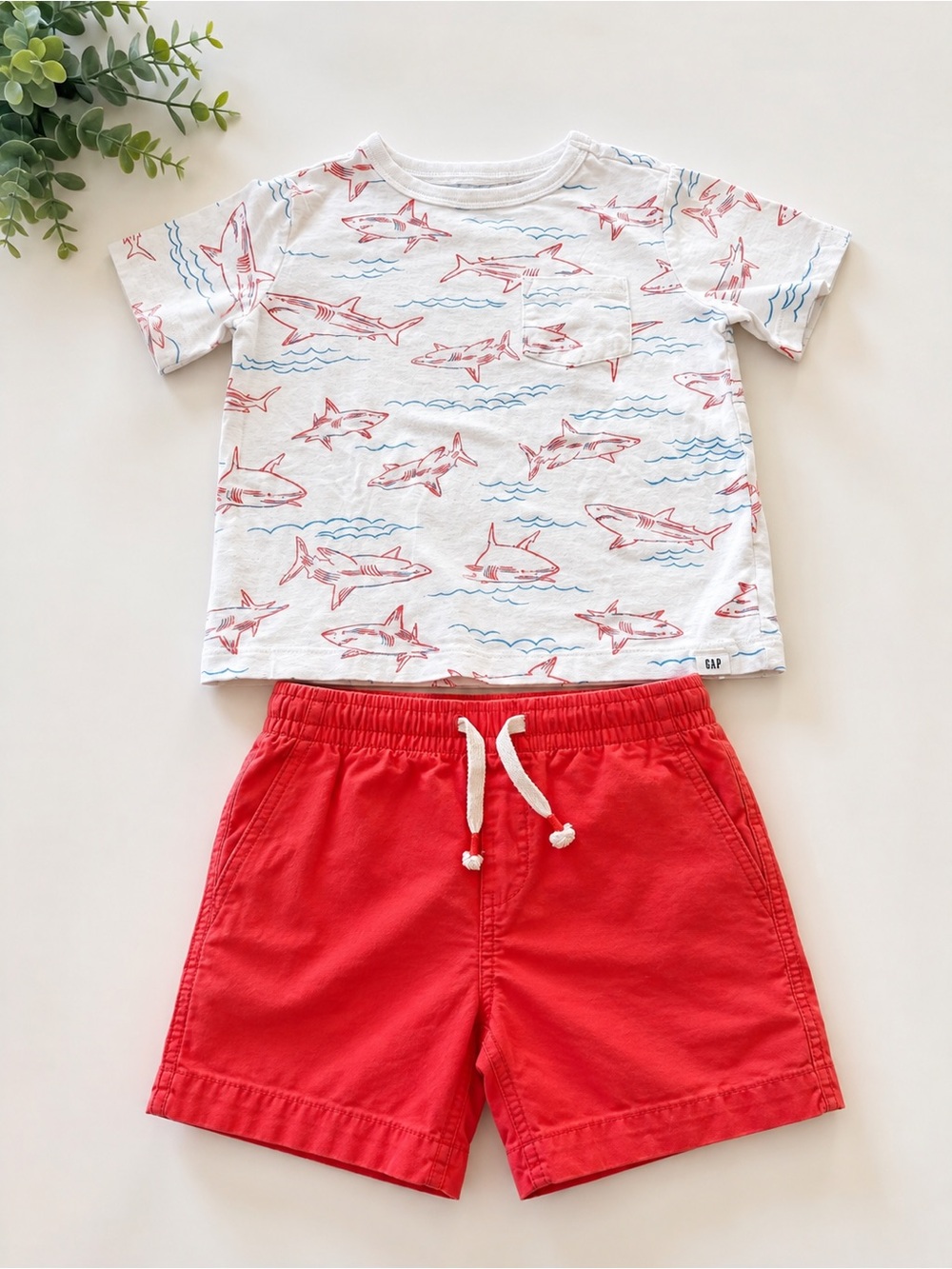 GAP Toddler Coral Red Elastic Waist Shorts